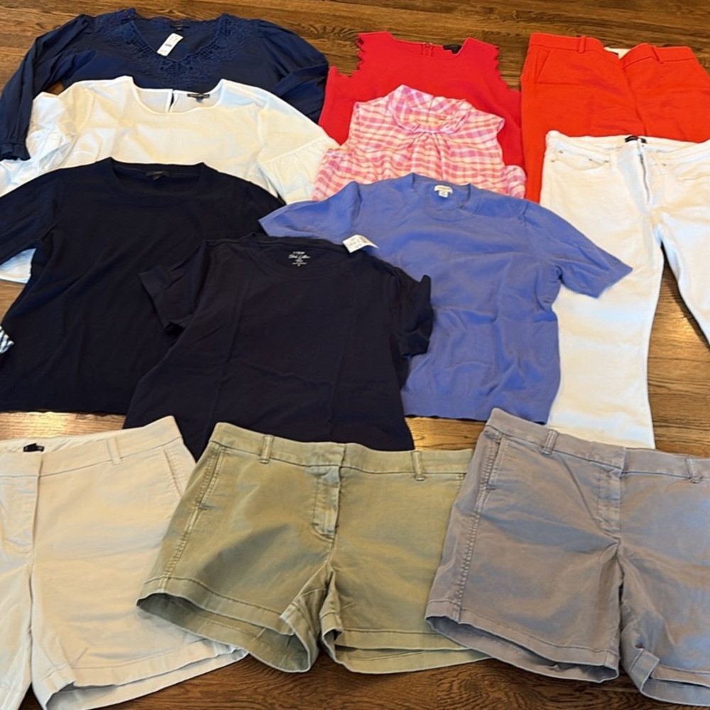 J. Crew BUNDLE: 11 items, sizes m/L, 10 & 12, 30 (EXCEPT PURPLE SWEATER)